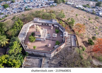 Pune, India - May 22 2022: Aerial View Of The Hindu Temple On Top Of Parvati Hill At Pune India.