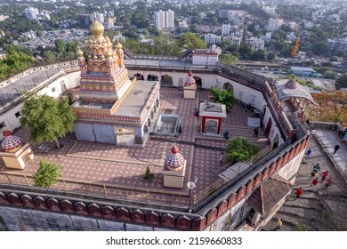 Pune, India - May 22 2022: Aerial View Of The Hindu Temple On Top Of Parvati Hill At Pune India.