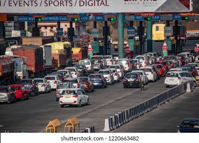 Pune, India - November 03 2018: Toll Plaza On The Mumbai Pune Expressway Near Pune India.