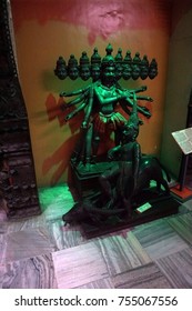 PUNE, INDIA - OCT 2, 2017 - Durga Mahakali, Great Kali, Statue, Raja Dinkar Kelkar Museum, Pune, India