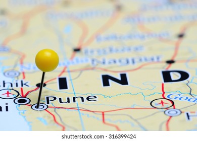 Pune Pinned On A Map Of Asia 