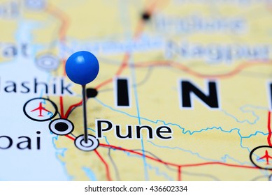 Pune Pinned On A Map Of India
