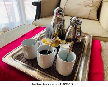 Punta Mita, Nayarit (MEXICO) - April 10, 2019. Afternoon Coffee And Tea Served By A Personal Butler At The St. Regis Luxury Hotel Resort And Spa.