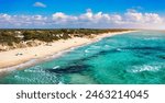 Punta Prosciutto is a wonderful beach of Salento coast, part of the Municipality of Porto Cesareo, Puglia region, South Italy. Punta Prosciutto in Apulia, one of the most beautiful beaches of Italy.