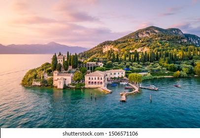 Punta San Vigilio on Garda Lake, Verona province, Veneto, Italy