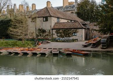 Punts in the River Cam in Cambridge, England