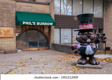 Punxsutawney, PA Oct 24, 2020:  Punxsutawney Phil burrow.  Kitschy tourist trap.  Groundhog Day 
