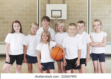 Pupils In Elementary School Basketball Team