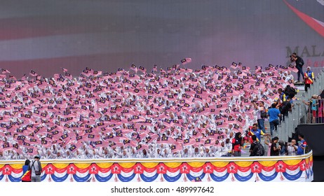 Pupils In The Stadium - Photo Taken On 31st. August 2016 During Pupils Celebrate The Malaysian Independence Day In Merdeka Square Kuala Lumpur, Malaysia