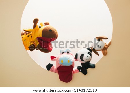Puppet show on Circle background