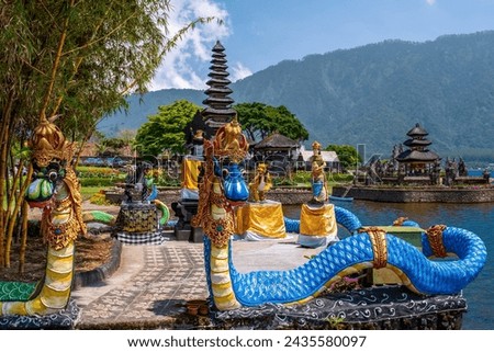 Pura Ulun Danu temple on the shore of Beratan lake. Bali Island, Indonesia