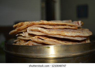 Puran Poli is a special treat in festivities in several Indian states. Served as Hot (with milk or ghee) and made of Wheat Flour, Sugar/ Jaggery, Yellow gram. Jaiphal (nutmeg) and green cardamom.