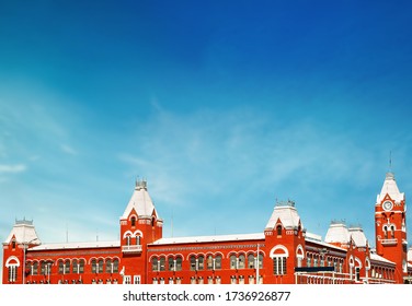 Puratchi Thalaivar Dr. MGR Central Railway Station,CHENNAI CENTRAL RAILWAY STATION, INDIA, TAMILNADU Beautiful View Day Light Blue Say