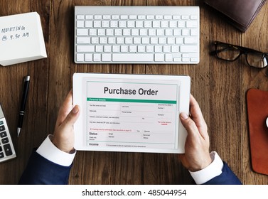 Purchase Order Form Payslip Concept