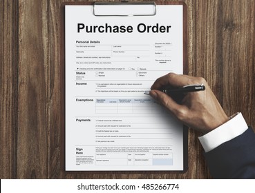 Purchase Order Form Payslip Concept