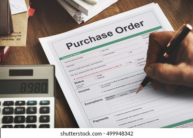 Purchase Order Form Payslip Concept