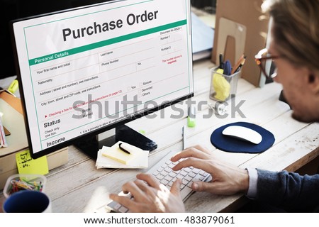 Purchase Order Form Payslip Concept Stock foto © 