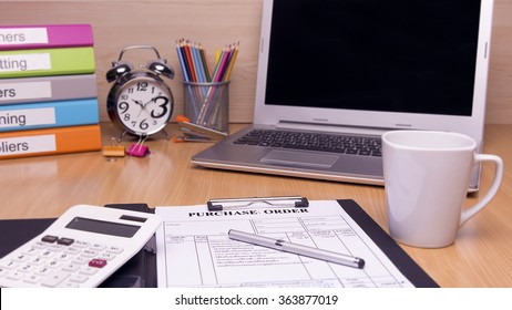 Purchase Order On Office Desk