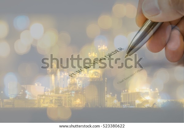 purchase order sign on\
paper background
