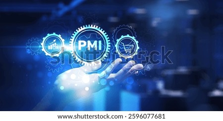 Purchasing Managers Index and Business Performance Tracking Technology Concept Illustrated with PMI Gears.