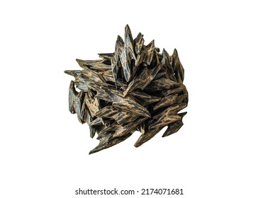 Pure Arabian Brown Oud Agar Wood Chips Isolated On White Background Arabic Traditional Incense Bakhoor