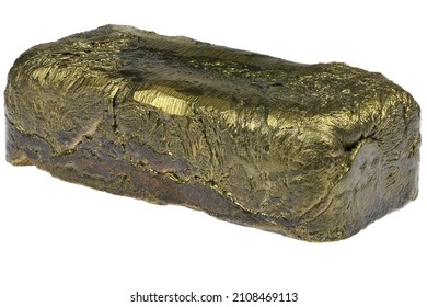 Pure Brass Ingot Isolated On White Background