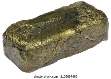 Pure Brass Ingot Isolated On White Background