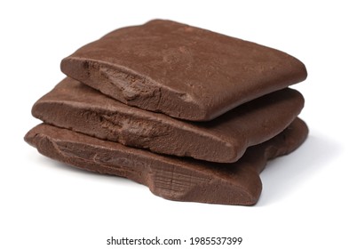 pure cocoa liquor (cocoa paste) isolated on white background