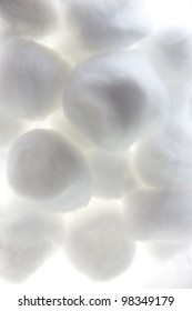 Pure Cotton, Cotton Ball Texture Isolated, White Background