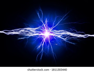 Pure energy and electricity with blue bolts power background - Shutterstock ID 1811303440