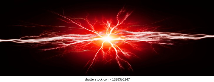 Pure energy and electricity with red bolts power background - Powered by Shutterstock