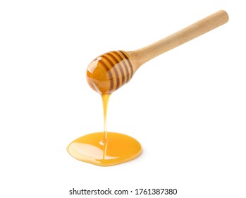 Pure Honey Dripping Honey Dipper Isolated Stock Photo 1761387380 ...