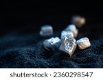 Pure silver or platinum or rare earth from the mine that was placed on the black sand