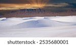 Pure white sand dunes in the White Sands National Monument.  It is in the northern Chihuahuan Desert in the U.S. state of New Mexico