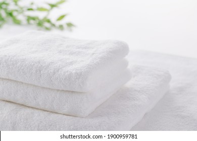 Pure white, soft and clean towel - Shutterstock ID 1900959781