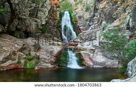 Purgatory waterfall in Madrid mountains