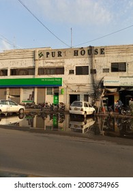 The puri house building with bank branch in it  - Karachi Pakistan - Jul 2021