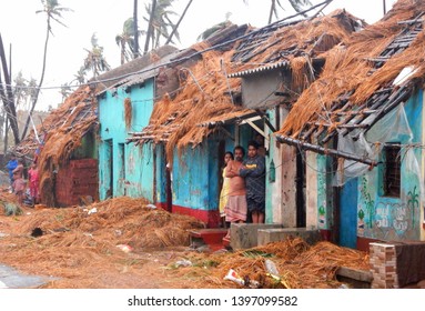 Puri, Odisha / India - May 3, 2019: Huge Damage Aftermath Of Extreme Severe Cyclonic Storm FANI Hits Puri Odisha India