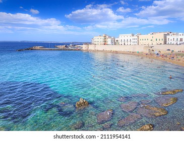  Puritate Beach in Salento, Apulia (ITALY). It is the beach of the historic center of Gallipoli. It takes its name from the church of S. Maria della Purità, dating back to the 17th century.