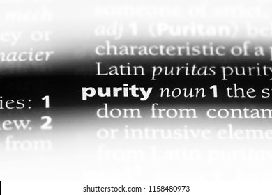 Purity Word In A Dictionary. Purity Concept.