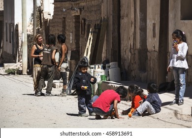 Purmamarca, Argentina - April 15, 2014: People On The Streets.