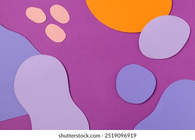 Purple aesthetic background, paper craft, creative design. Paper craft background with abstract shape; purple, orange and pink. - Powered by Shutterstock