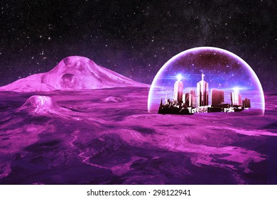 Purple Alien World - Elements of this Image Furnished by NASA