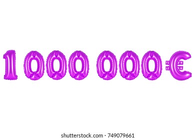 Purple Alphabet Balloons, One Million Euros, Purple Number And Letter Balloon