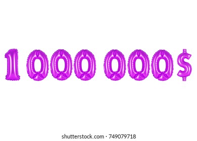 Purple Alphabet Balloons, One Million Dollars, Purple Number And Letter Balloon