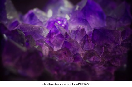 Purple Amethyst Group Crystal In A Precious Mine