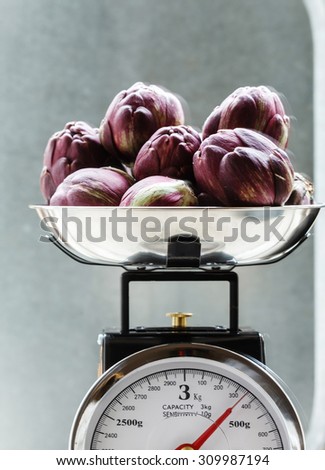 Similar – Image, Stock Photo Artichokes in a market