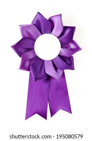 Purple Award Rosette On A White Background