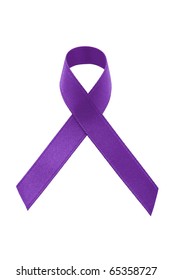 A Purple Awareness Ribbon On White Background