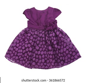 Purple Baby Dress Isolated On White Background